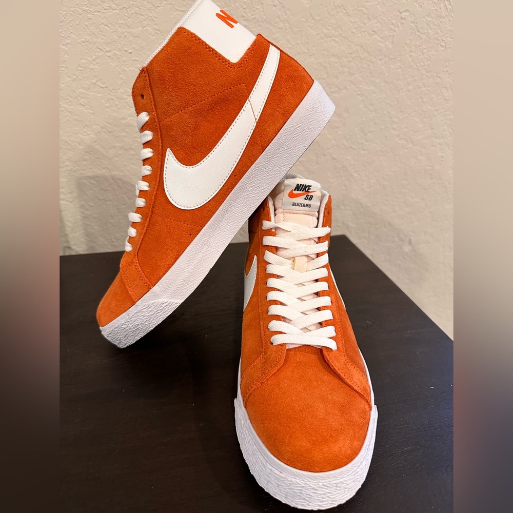 Orange Suede Nike Blazers